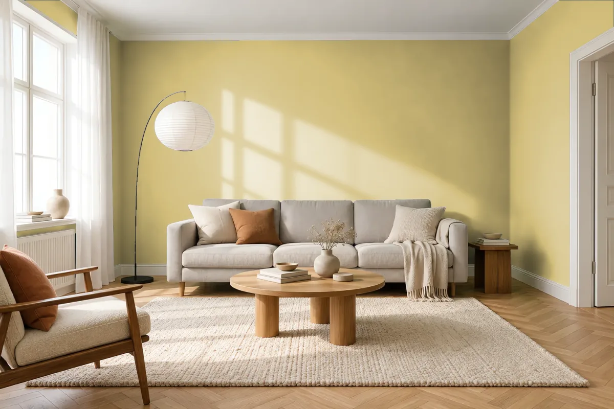Краска Swiss Lake SL-2615 Subtle Sunshine — гостиная в скандинавском стиле