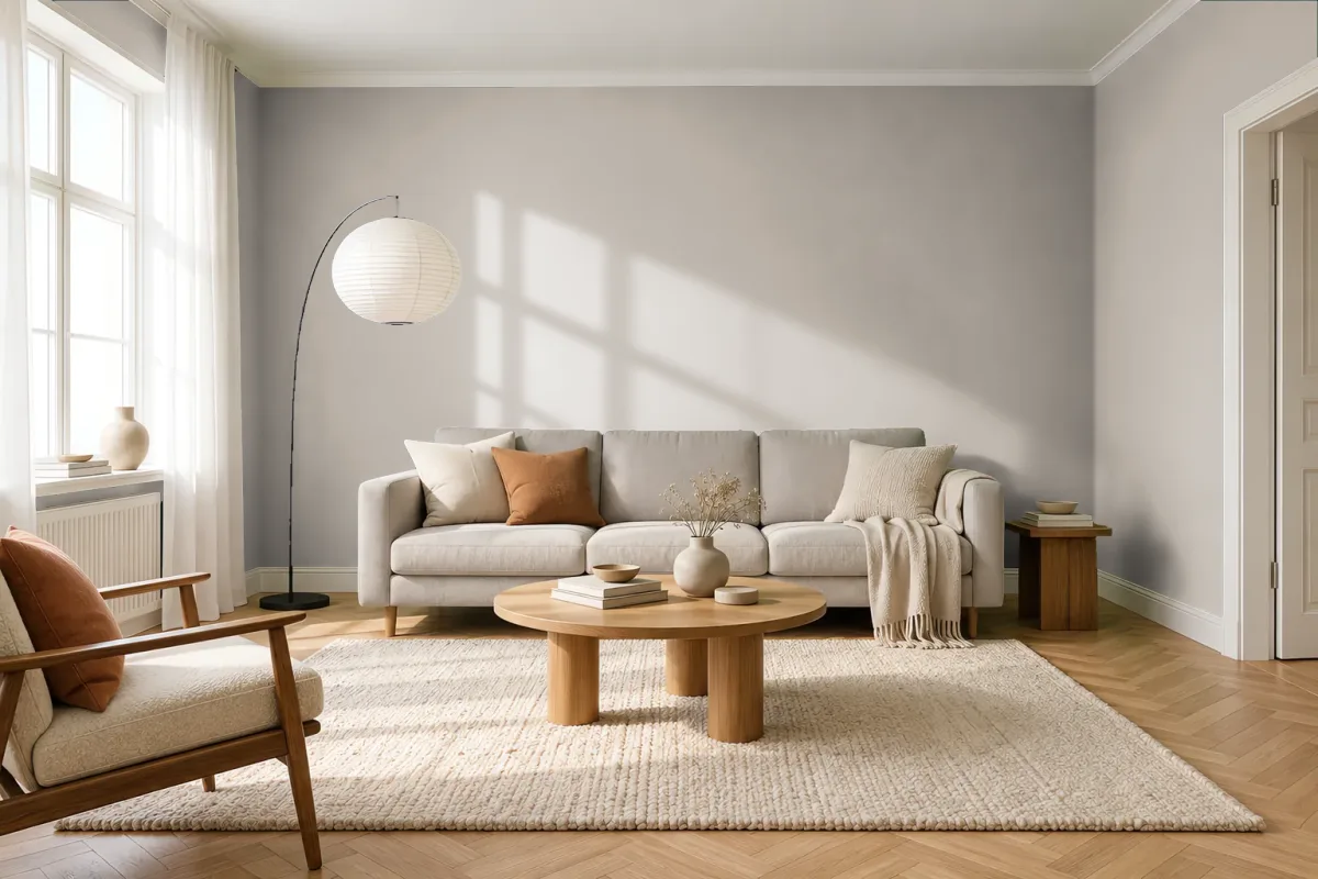 Краска Swiss Lake SL-0578 Felted Wool — гостиная в скандинавском стиле