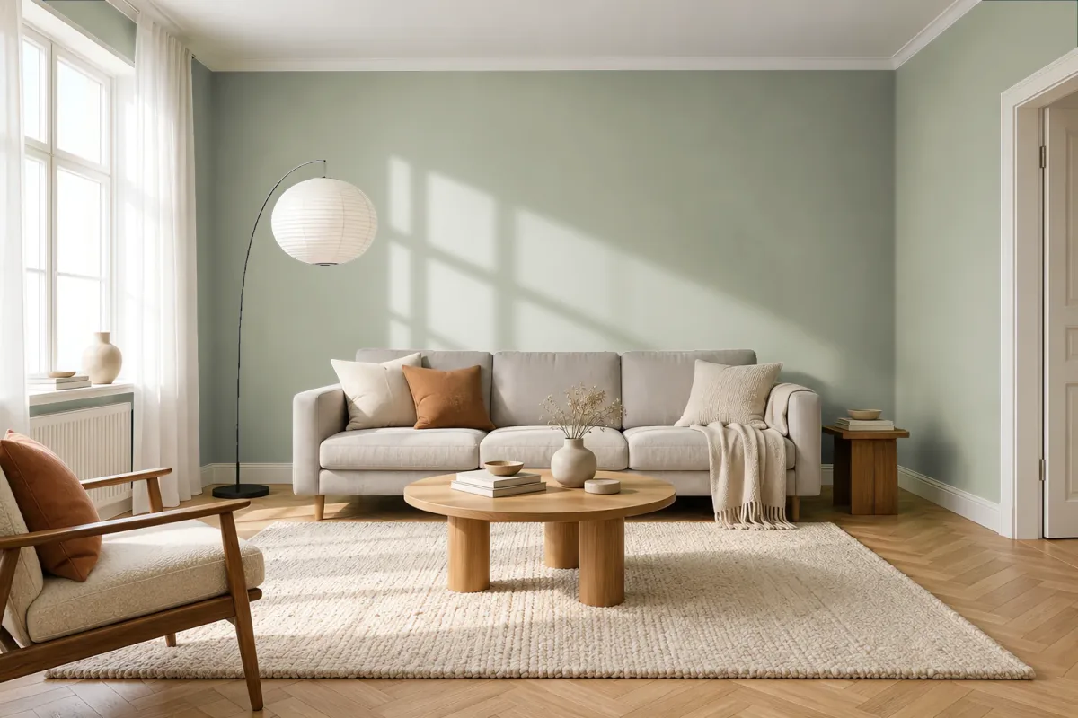 Краска Swiss Lake SL-2627 Gleam — гостиная в скандинавском стиле