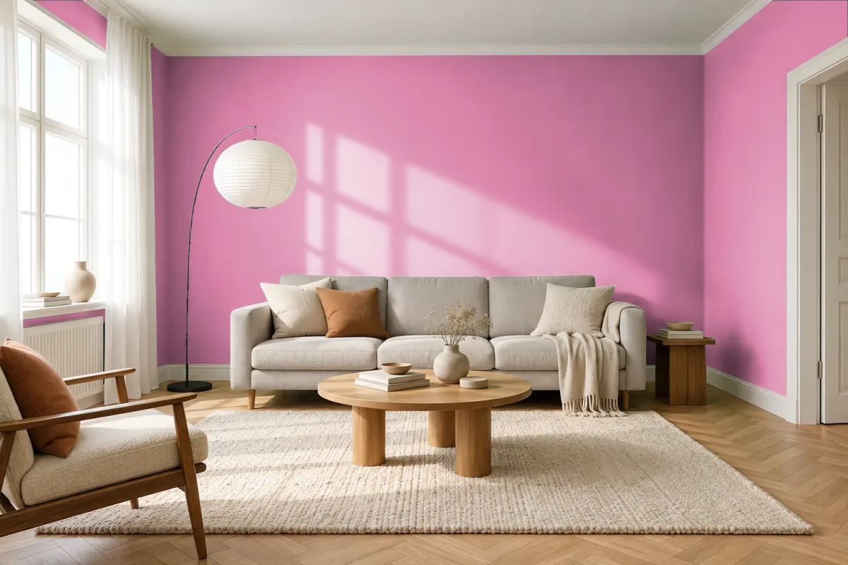 Краска Swiss Lake SL-1364 Fuchsia — гостиная в скандинавском стиле