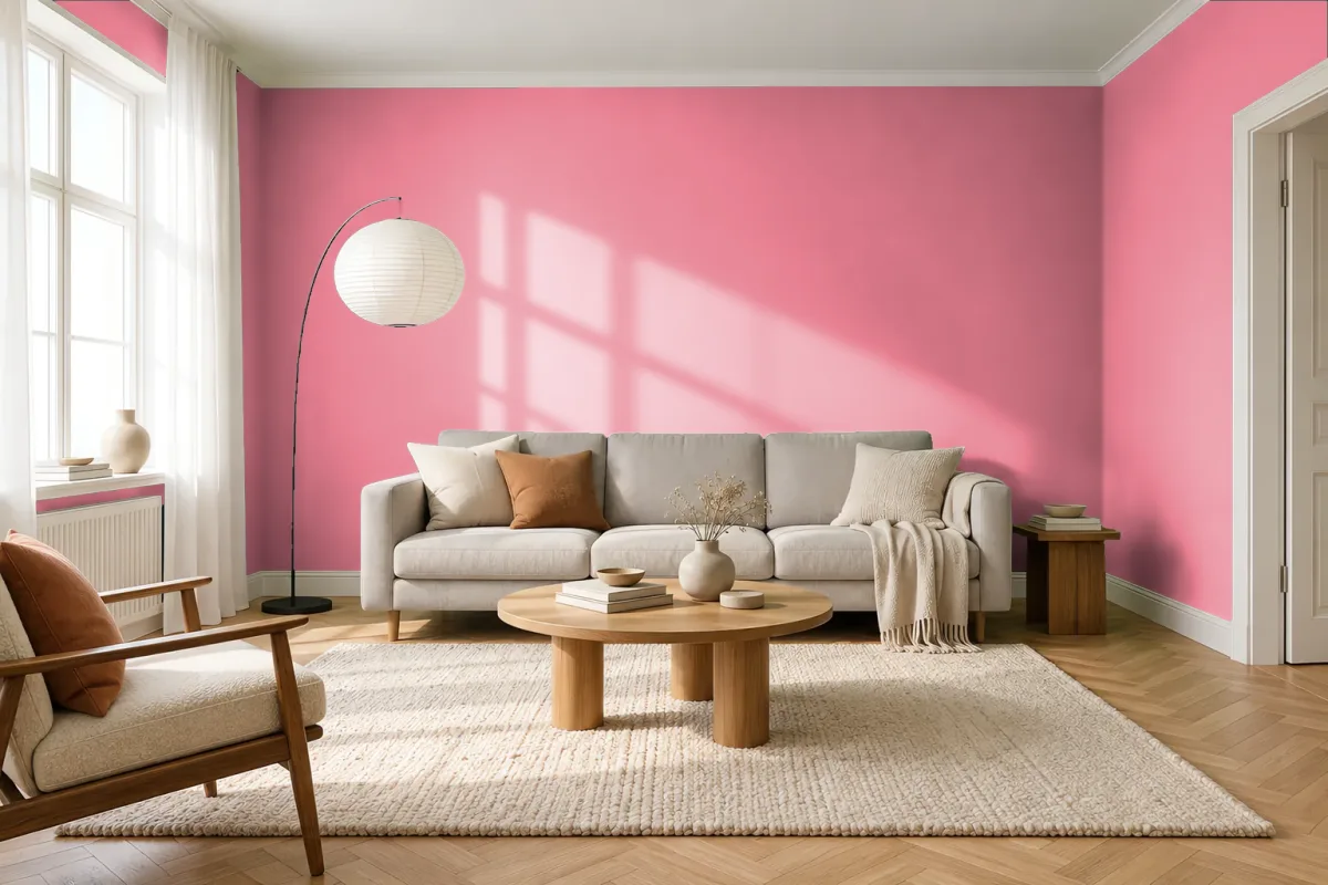 Краска Swiss Lake SL-1367 Pink Watermelon — гостиная в скандинавском стиле