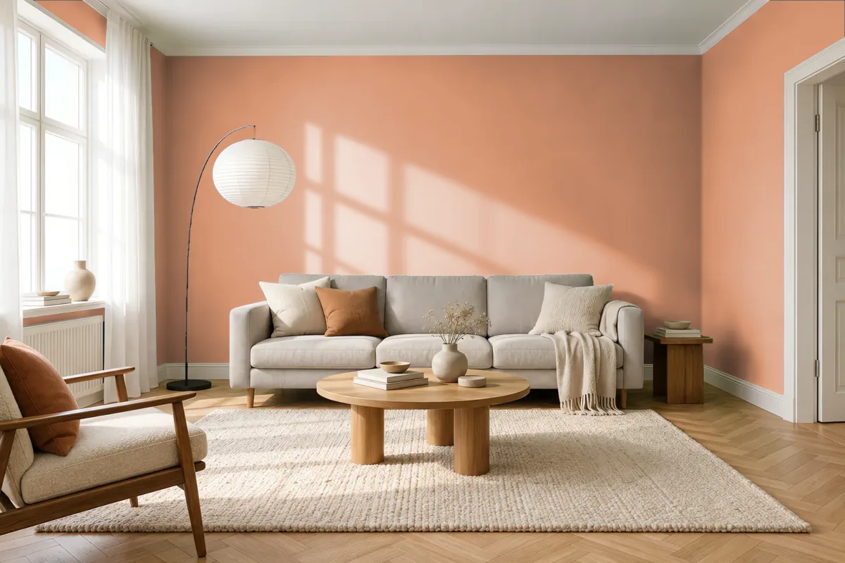 Краска Swiss Lake SL-1632 Indiana Clay — гостиная в скандинавском стиле