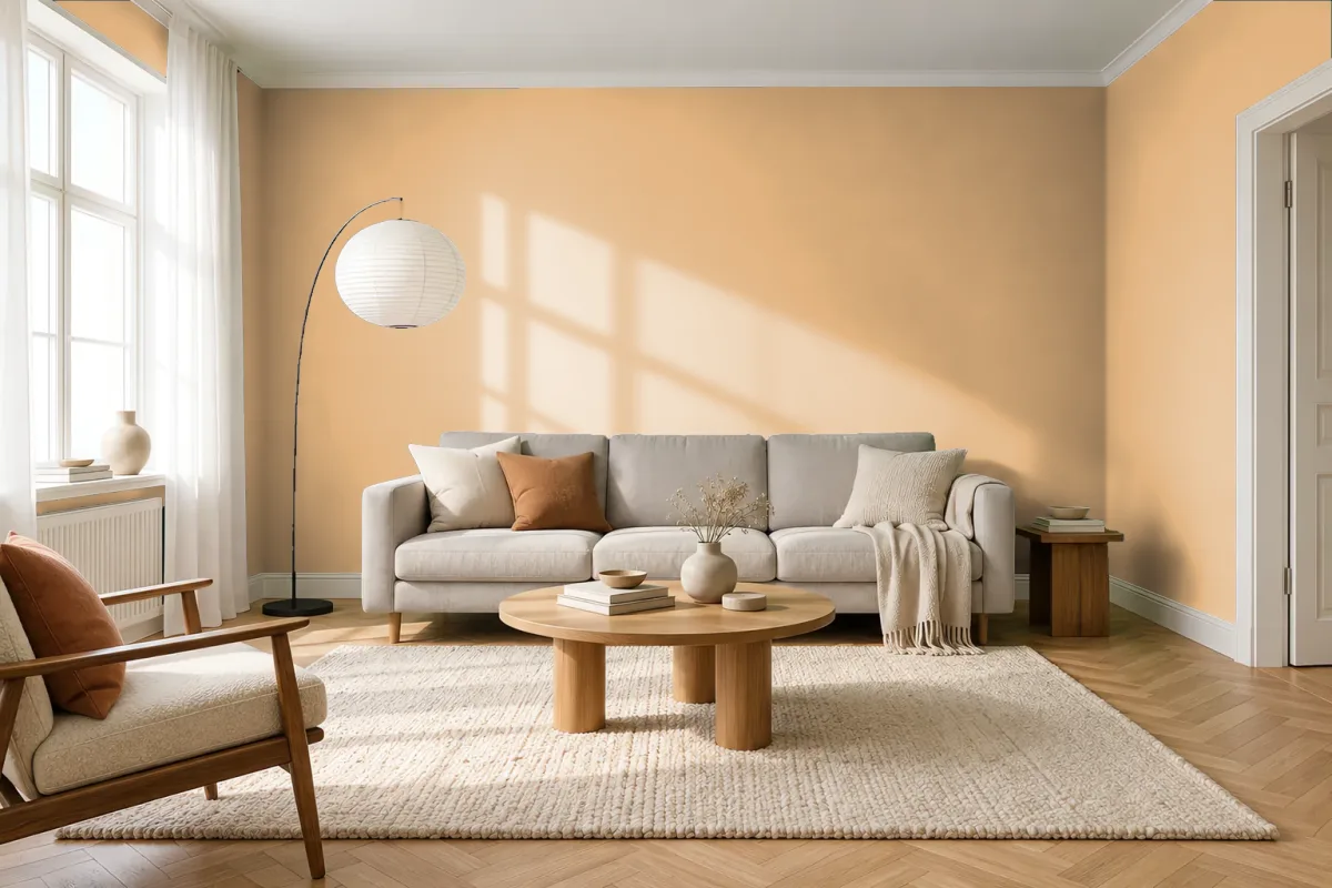 Краска Swiss Lake SL-1148 Carmelized Orange — гостиная в скандинавском стиле