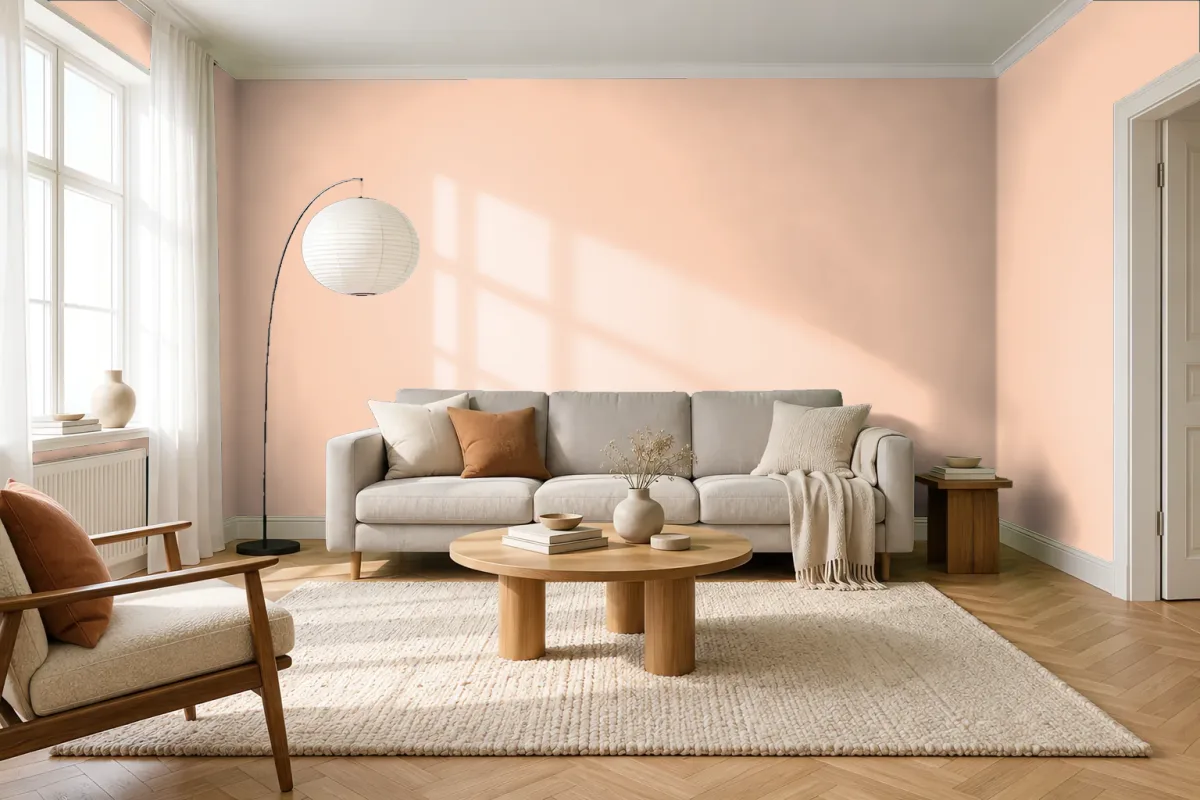 Краска Swiss Lake SL-1158 Peach Nimb — гостиная в скандинавском стиле