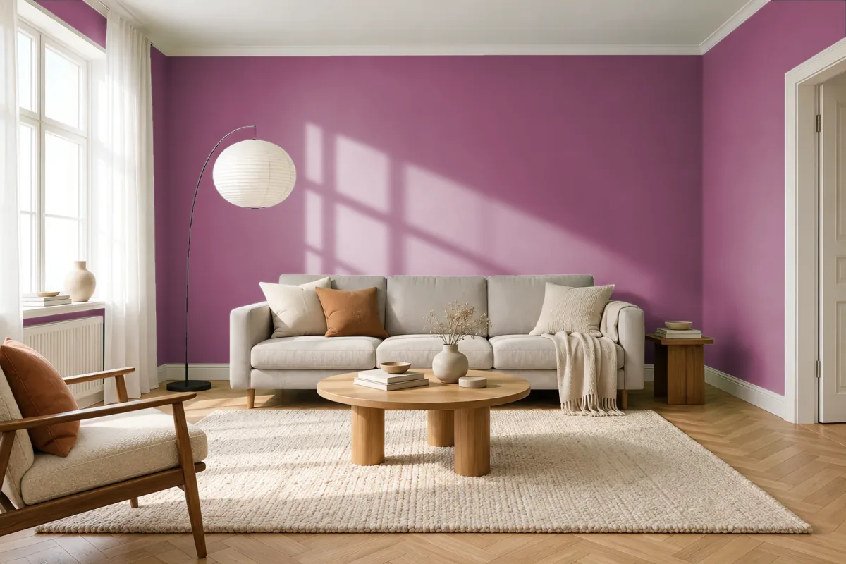 Краска Swiss Lake SL-1698 Fuchsia Flock — гостиная в скандинавском стиле