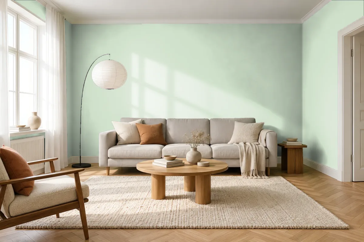 Краска Swiss Lake SL-2470 Shimmering Lime — гостиная в скандинавском стиле