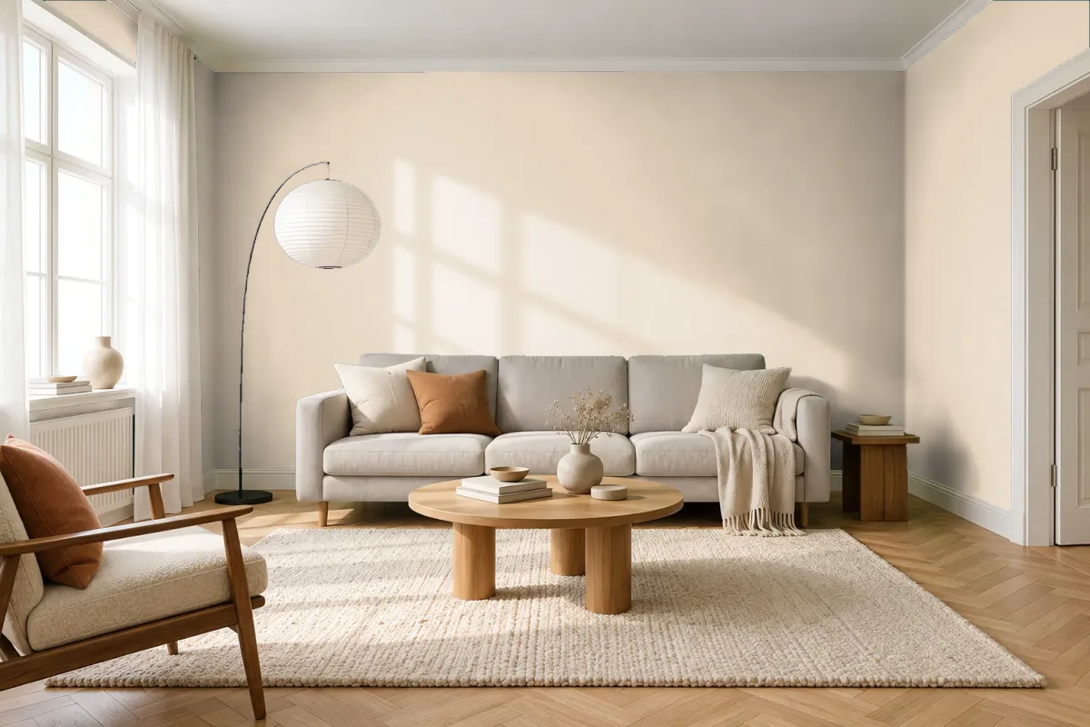 Краска Swiss Lake SL-0170 True Beige — гостиная в скандинавском стиле