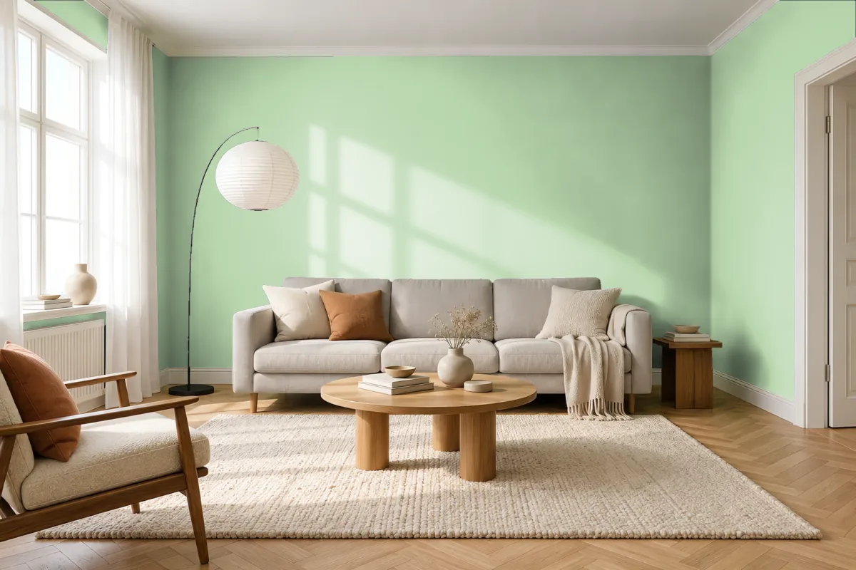 Краска Swiss Lake SL-2484 Minty Freshness — гостиная в скандинавском стиле