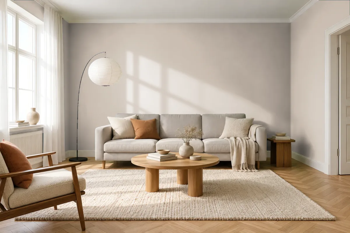 Краска Swiss Lake SL-0722 Hot Spring Stones — гостиная в скандинавском стиле