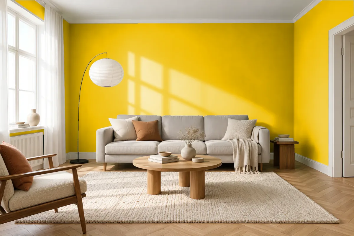 Краска Swiss Lake SL-0980 Mango Mix — гостиная в скандинавском стиле