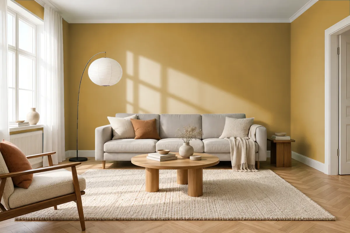 Краска Swiss Lake SL-0998 Caramel Sirup — гостиная в скандинавском стиле