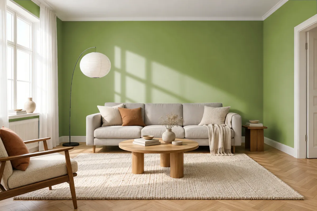 Краска Swiss Lake SL-2539 Juniper — гостиная в скандинавском стиле