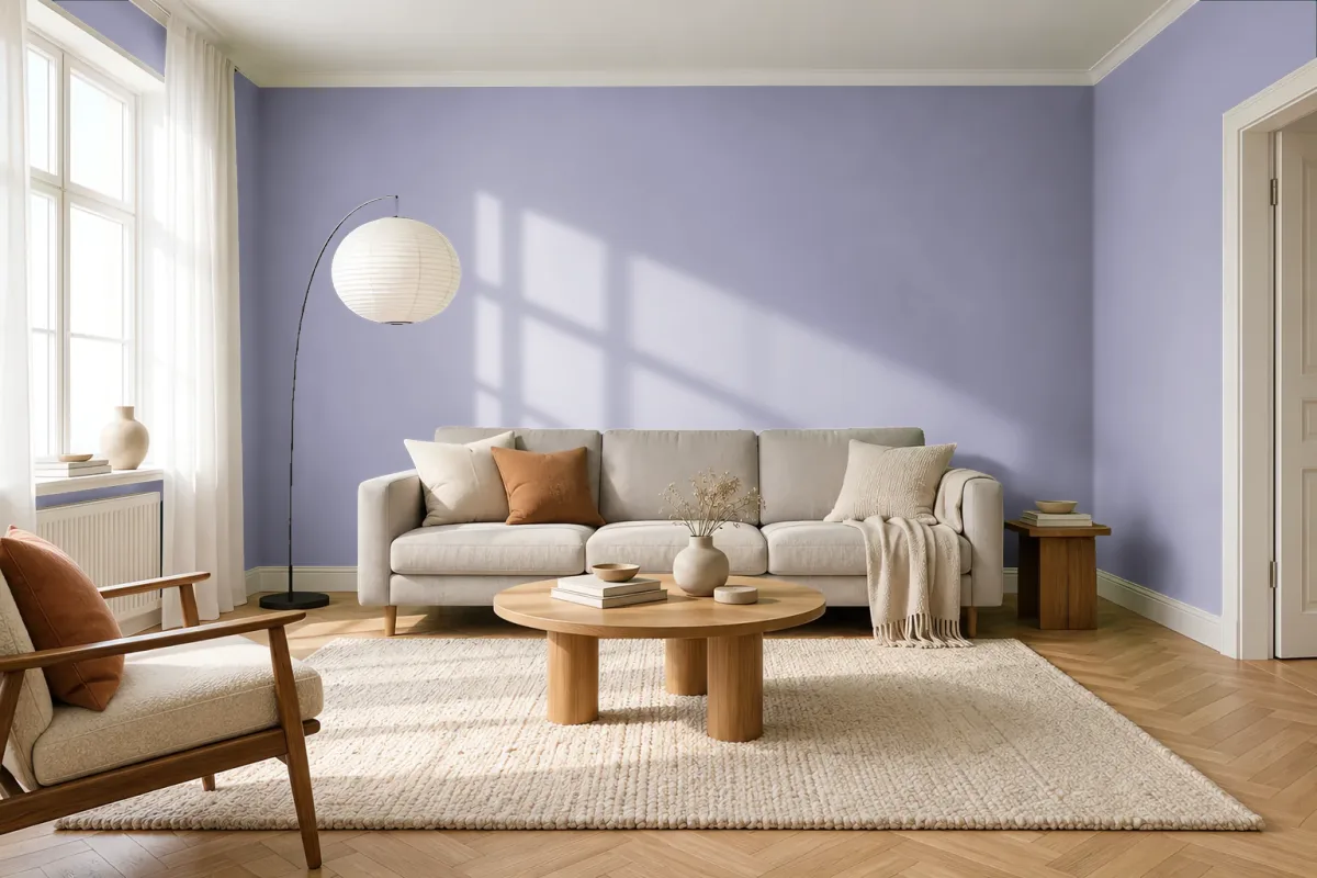 Краска Swiss Lake SL-1785 Violet Verbena — гостиная в скандинавском стиле