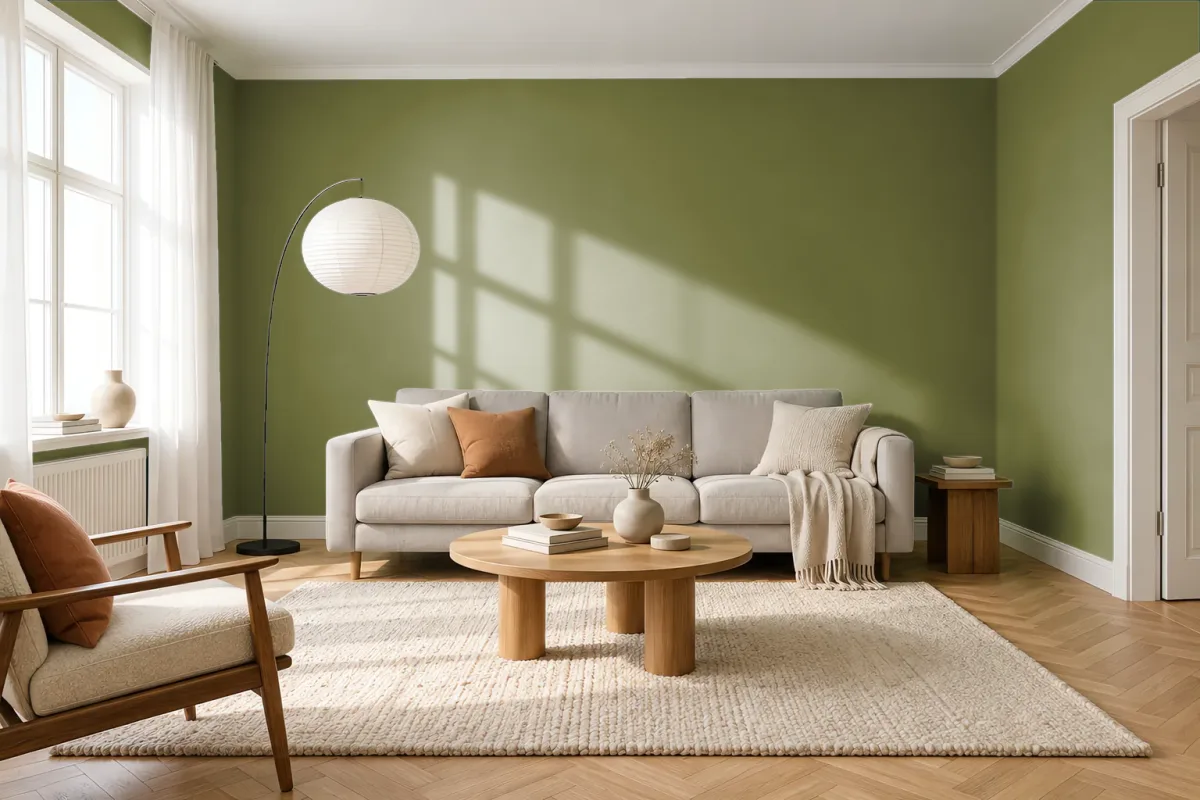 Краска Swiss Lake SL-2559 Dill — гостиная в скандинавском стиле