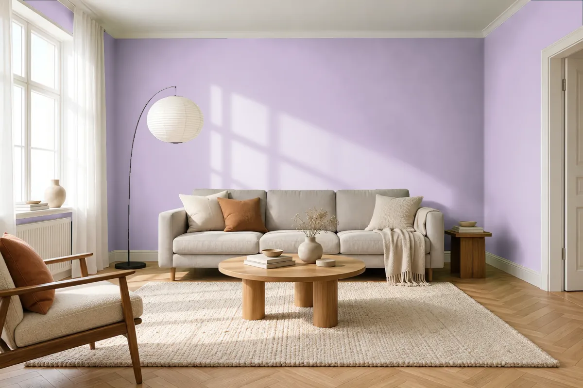 Краска Tikkurila TVT X342 Hyacinth — гостиная в скандинавском стиле
