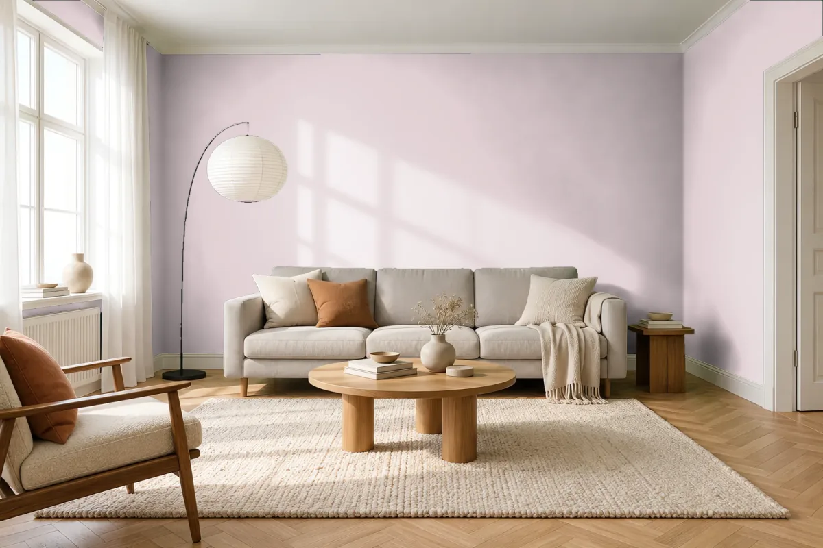 Краска Little Greene LG 220 Pink Slip — гостиная в скандинавском стиле