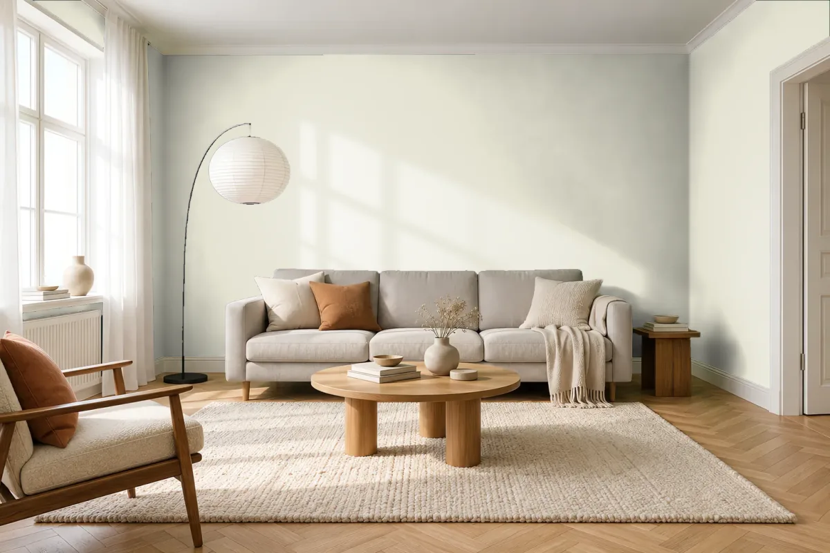 Краска Little Greene LG 294 Acorn - Mid — гостиная в скандинавском стиле