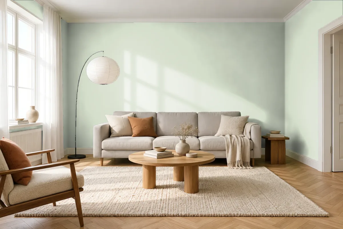Краска Nuance NC34-0750 мохито со льдом — гостиная в скандинавском стиле