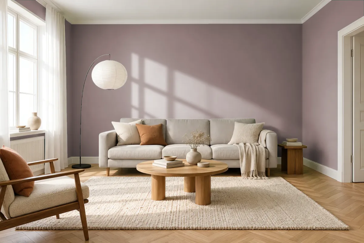 Краска PANTONE 17-1510 Antler — гостиная в скандинавском стиле
