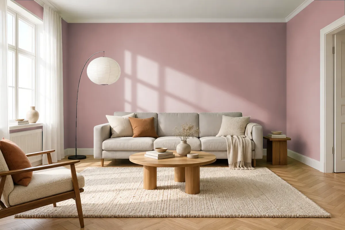 Краска Little Greene LG 267 Blush — гостиная в скандинавском стиле