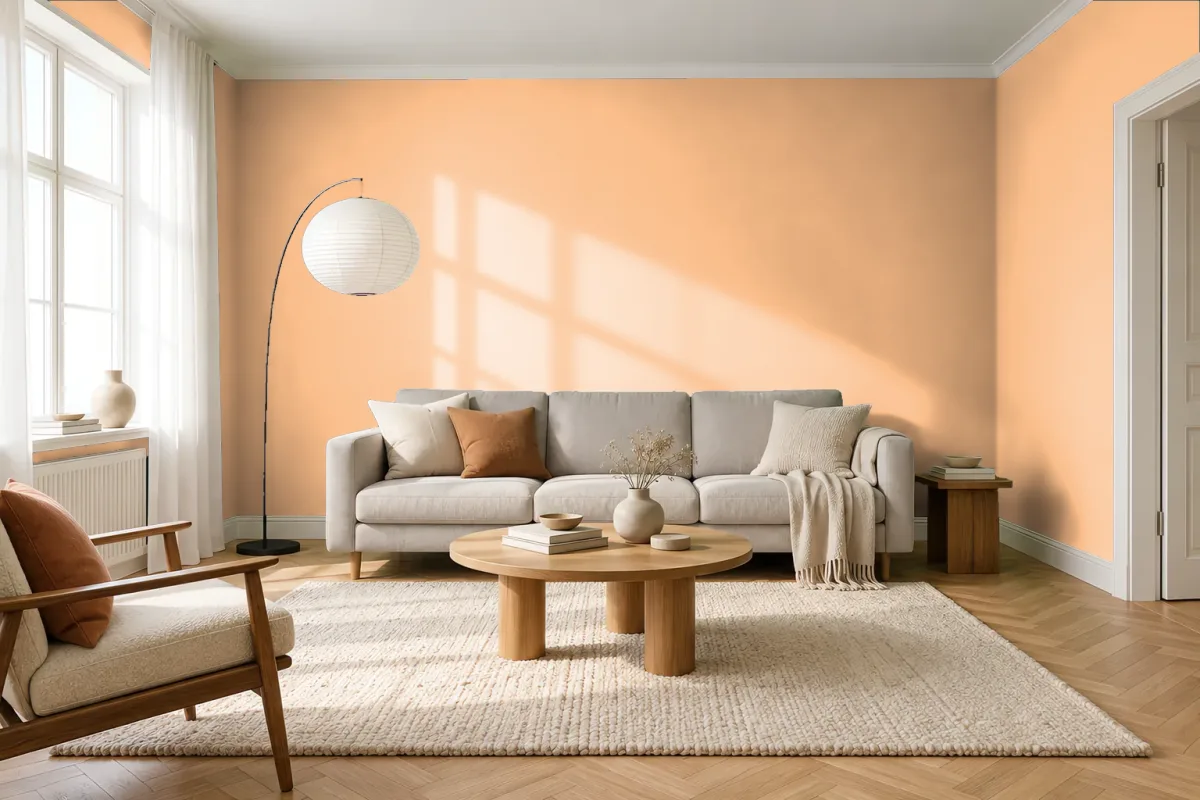 Краска PANTONE 13-1030 Sunburst — гостиная в скандинавском стиле