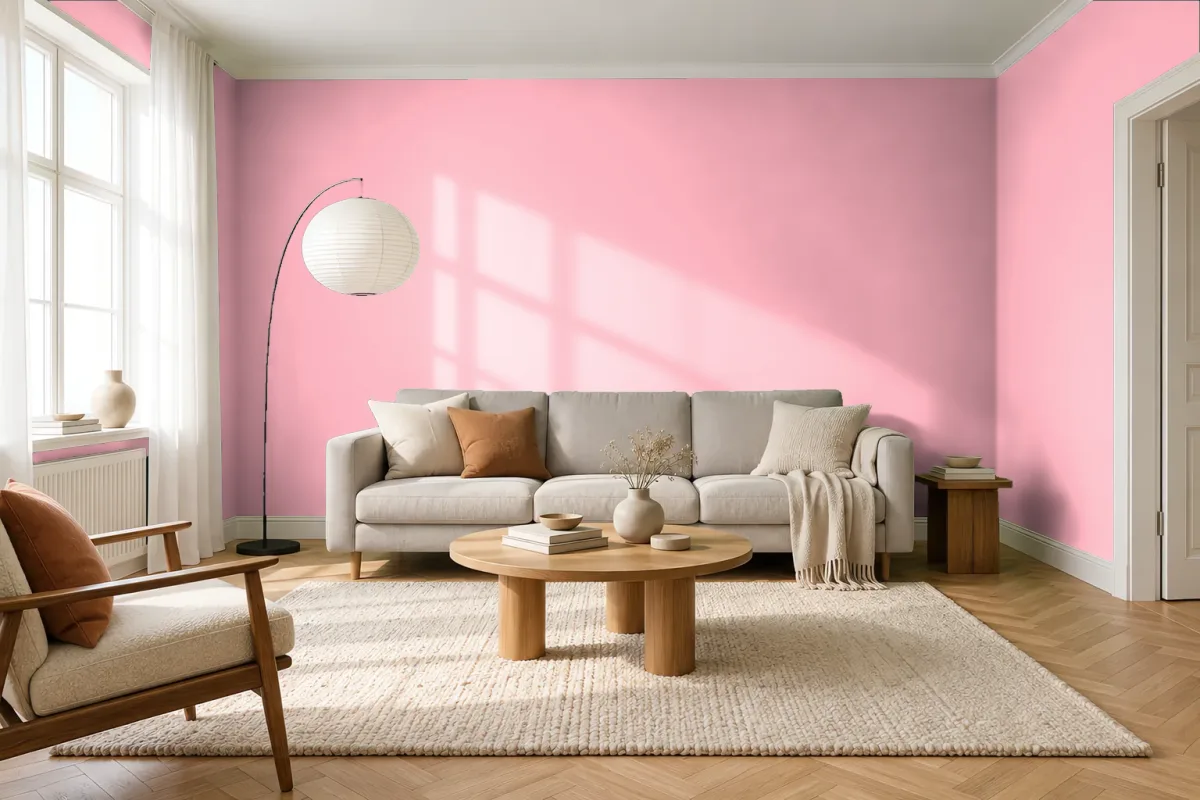 Краска PANTONE 176 C — гостиная в скандинавском стиле