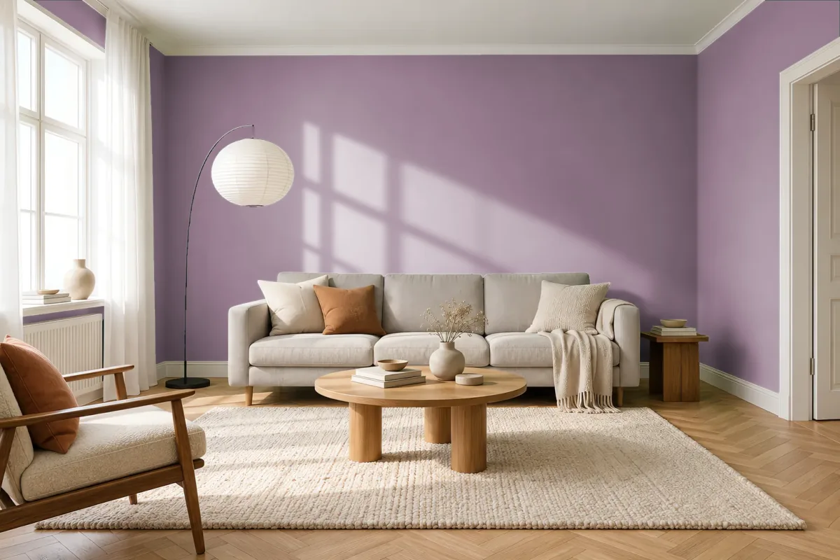 Краска PANTONE 5205 C — гостиная в скандинавском стиле