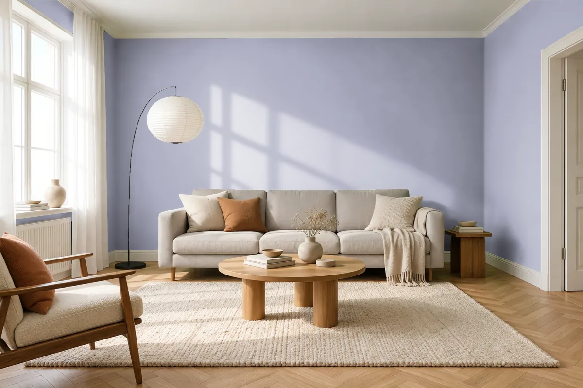 Краска PANTONE 5295 C — гостиная в скандинавском стиле