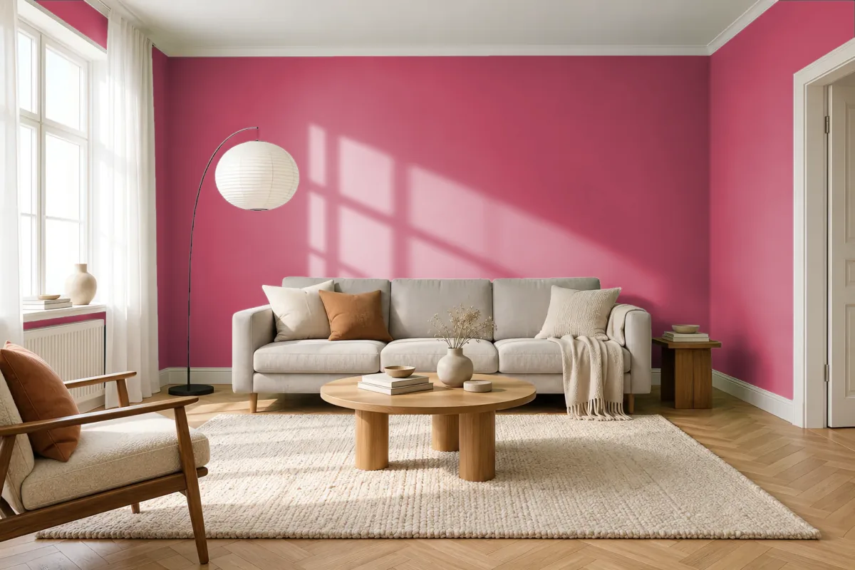 Краска PANTONE 7426 C — гостиная в скандинавском стиле