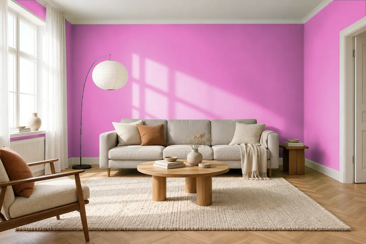 Краска PANTONE 224 C — гостиная в скандинавском стиле