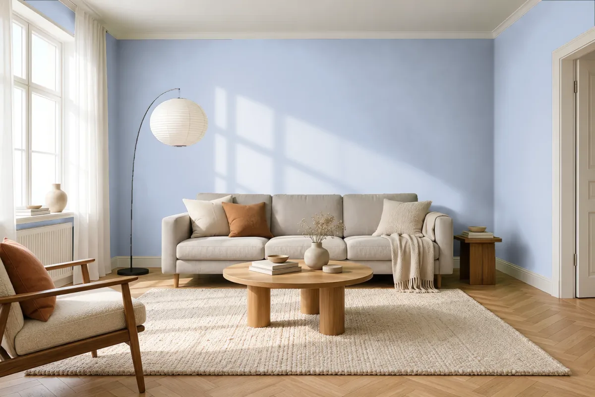 Краска PANTONE 7450 C — гостиная в скандинавском стиле