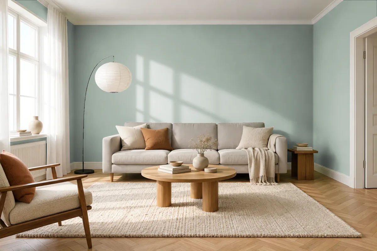 Краска PANTONE 5635 C — гостиная в скандинавском стиле