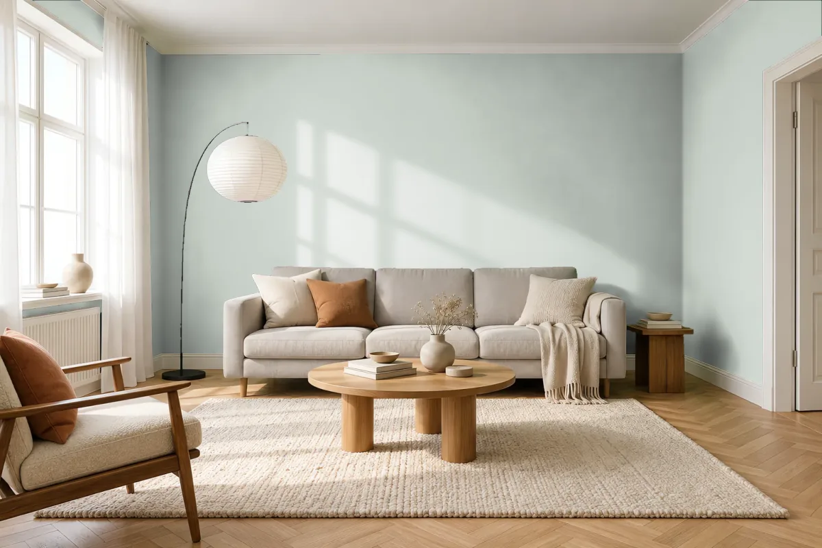 Краска PANTONE 5655 C — гостиная в скандинавском стиле