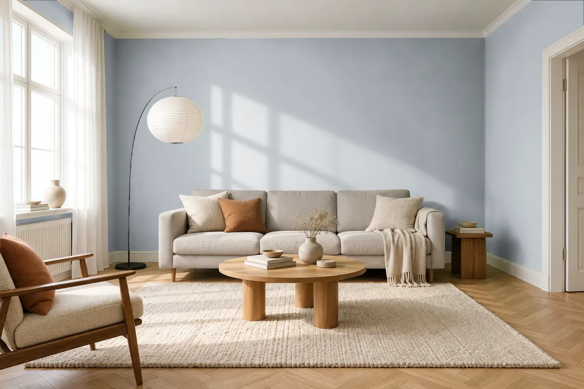 Краска PANTONE 429 C — гостиная в скандинавском стиле