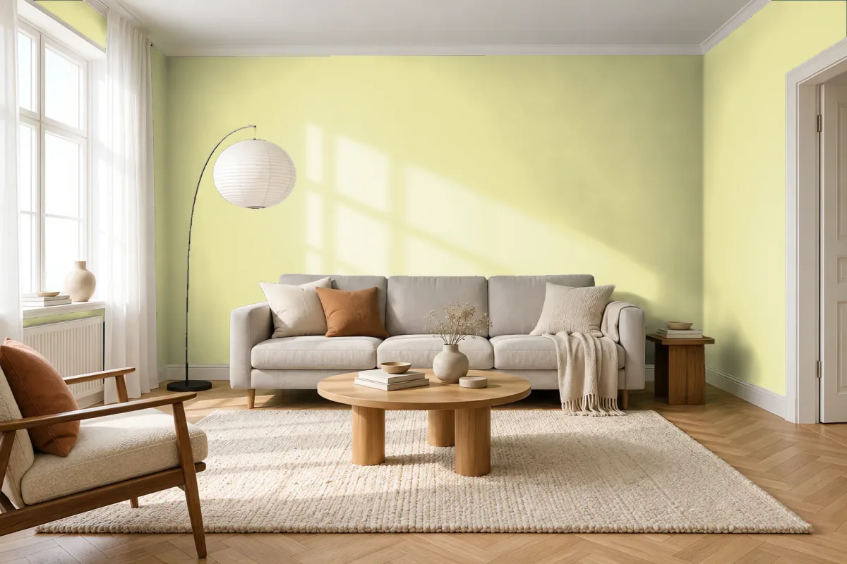 Краска PANTONE 587 C — гостиная в скандинавском стиле