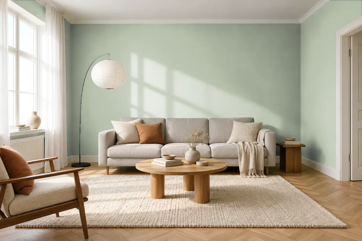 Краска PANTONE 8321 C — гостиная в скандинавском стиле