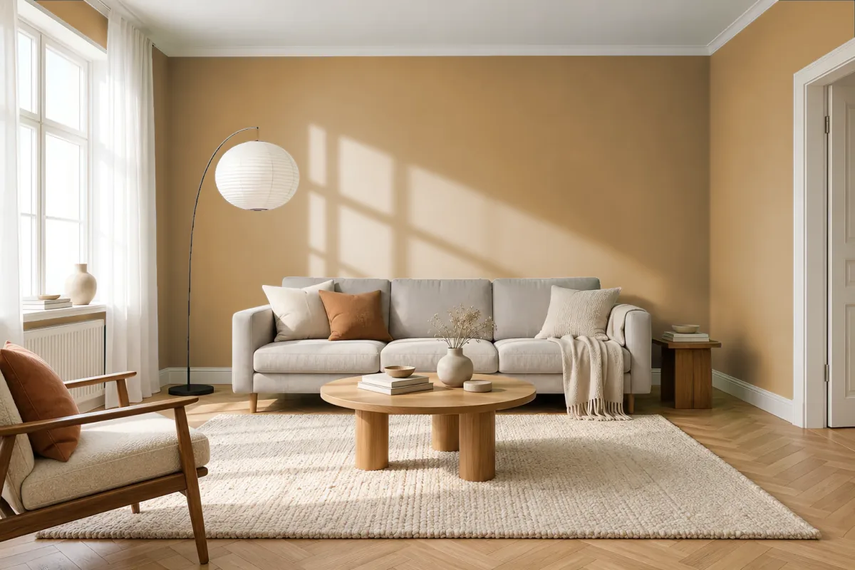 Краска PANTONE 872 C — гостиная в скандинавском стиле