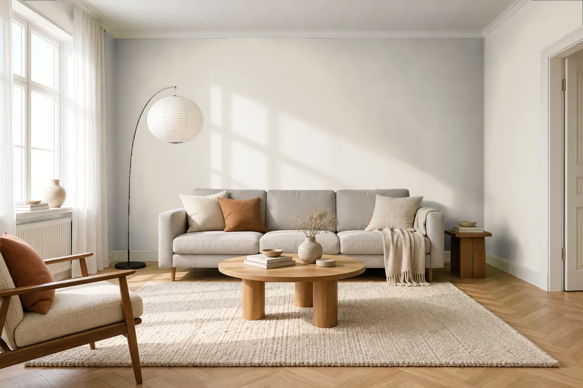 Краска Little Greene LG 281 Portland Stone - Light — гостиная в скандинавском стиле