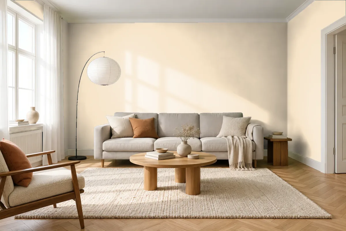 Краска Little Greene LG 42 Creamerie — гостиная в скандинавском стиле
