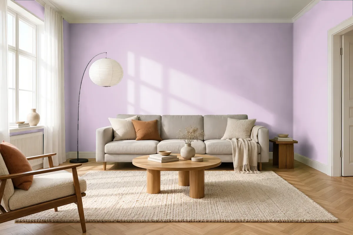 Краска PANTONE 679 C — гостиная в скандинавском стиле