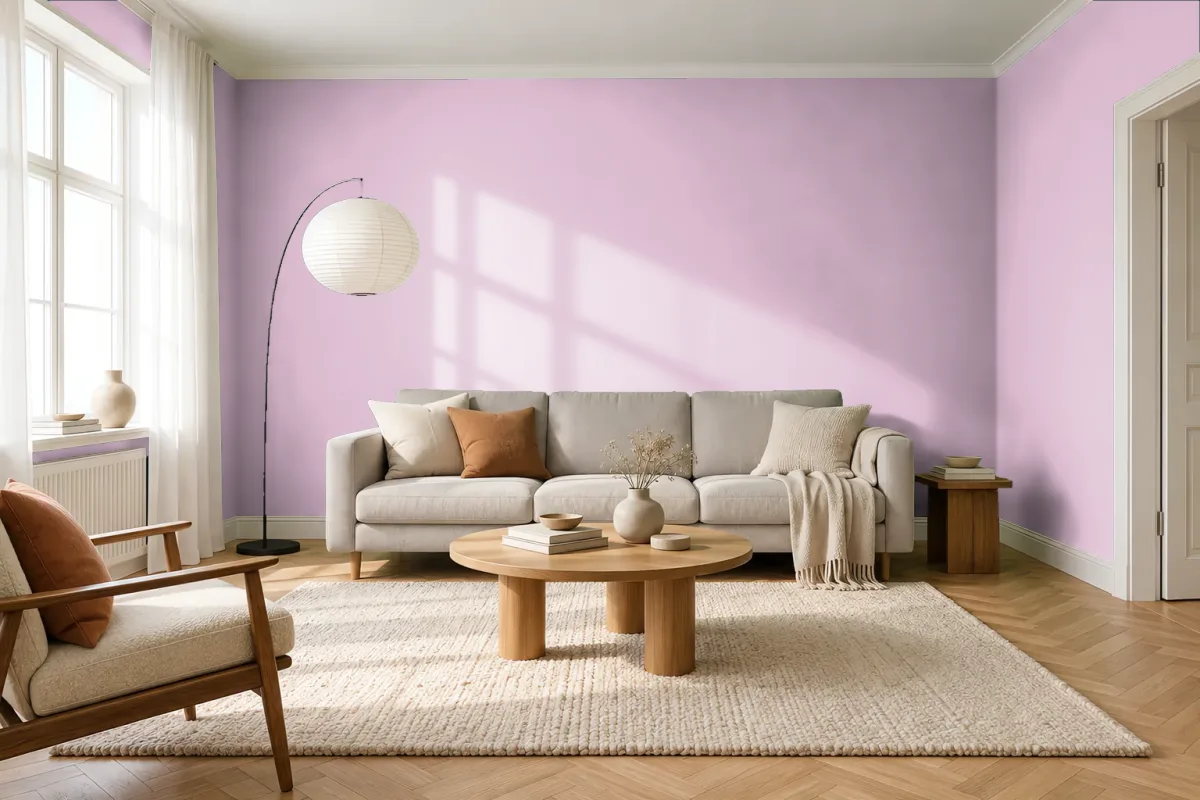 Краска PANTONE 686 C — гостиная в скандинавском стиле