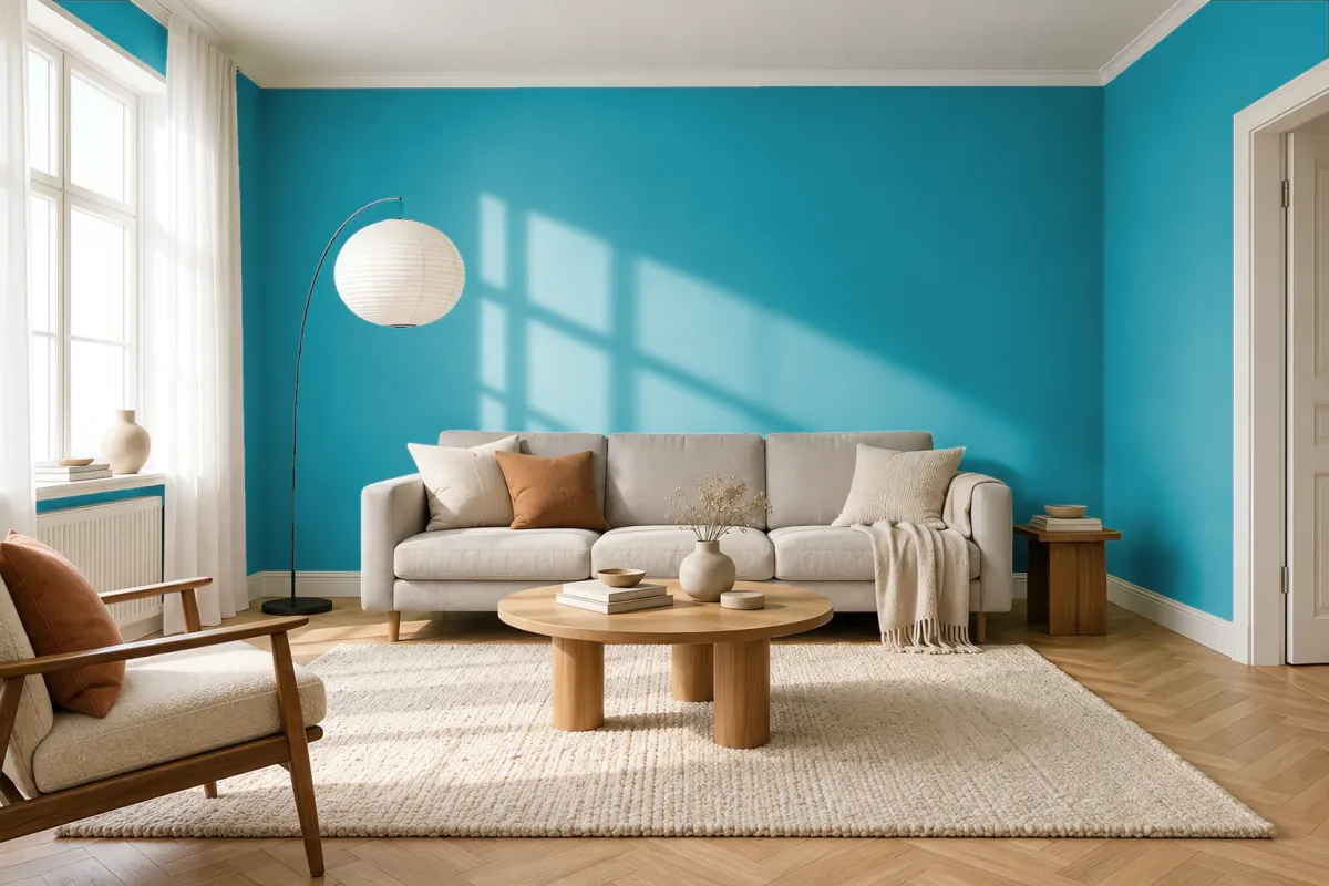 Краска RAL 220 50 35 синий маркер — гостиная в скандинавском стиле