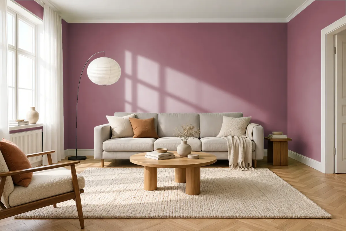 Краска RAL 010 40 25 минерально-красный — гостиная в скандинавском стиле