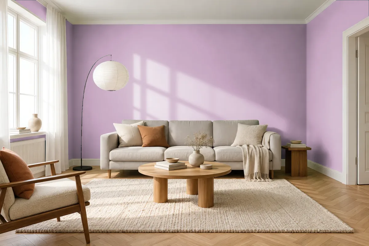Краска RAL 330 70 20 клубнично-розовый — гостиная в скандинавском стиле