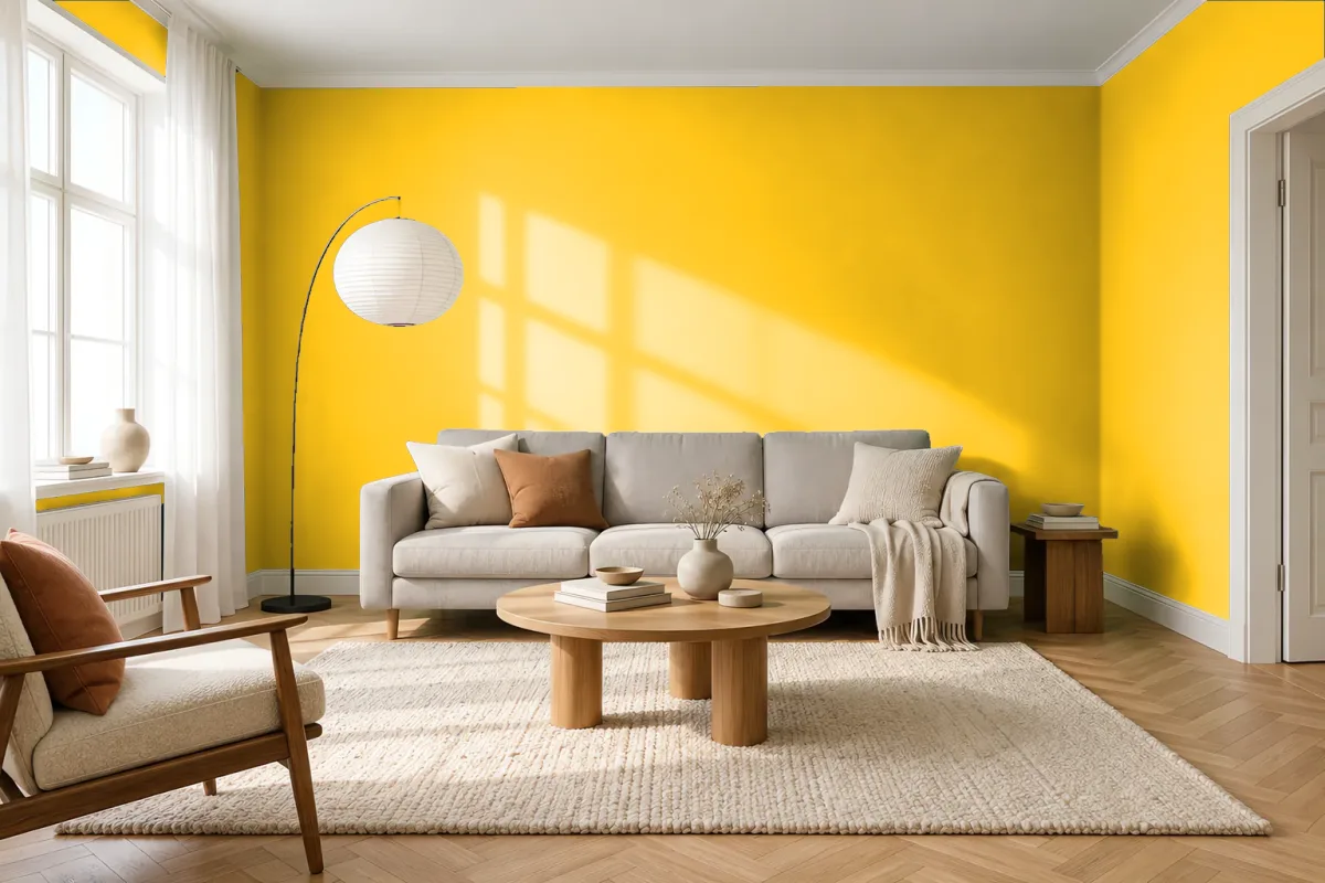 Краска Swiss Lake SL-1043 Golden Satin — гостиная в скандинавском стиле