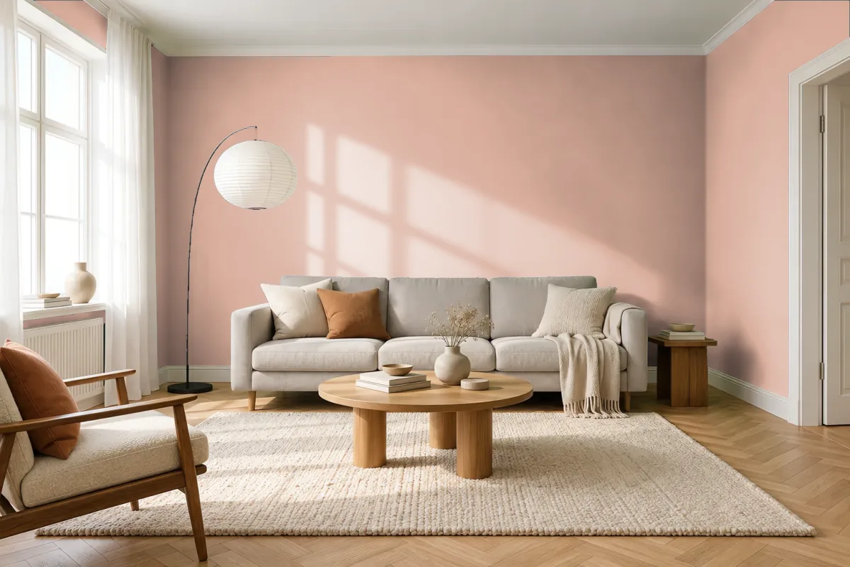 Краска Swiss Lake SL-1569 Dusty Coral — гостиная в скандинавском стиле