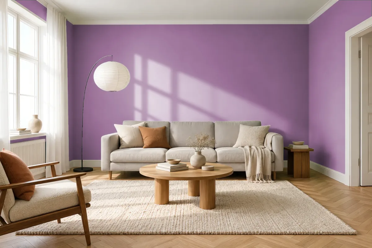 Краска Swiss Lake SL-1841 Extreme Mauve — гостиная в скандинавском стиле