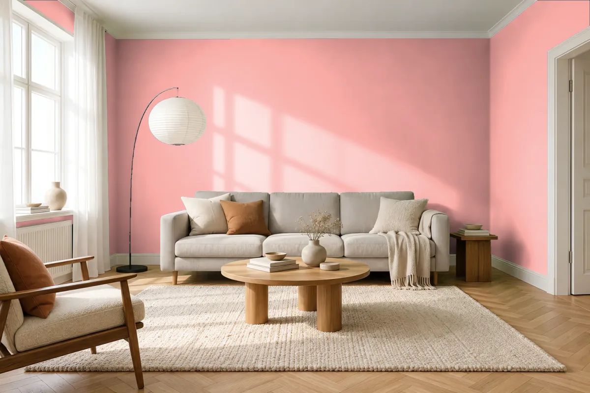 Краска Swiss Lake SL-1332 Pink Karma — гостиная в скандинавском стиле