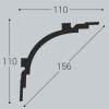 Плинтусы потолочные Bello Deco Карнизы потолочные Карниз потолочный К14 110-110 11x200 — фото 2
