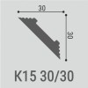 Плинтусы потолочные Bello Deco Карнизы потолочные Карниз потолочный К15 30-30 3x200 — фото 2
